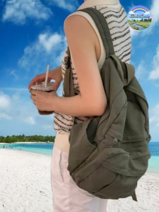Canvas Backpack for Women & Men Retro Aesthetic Rucksack Laptop Bag Travel main image 4